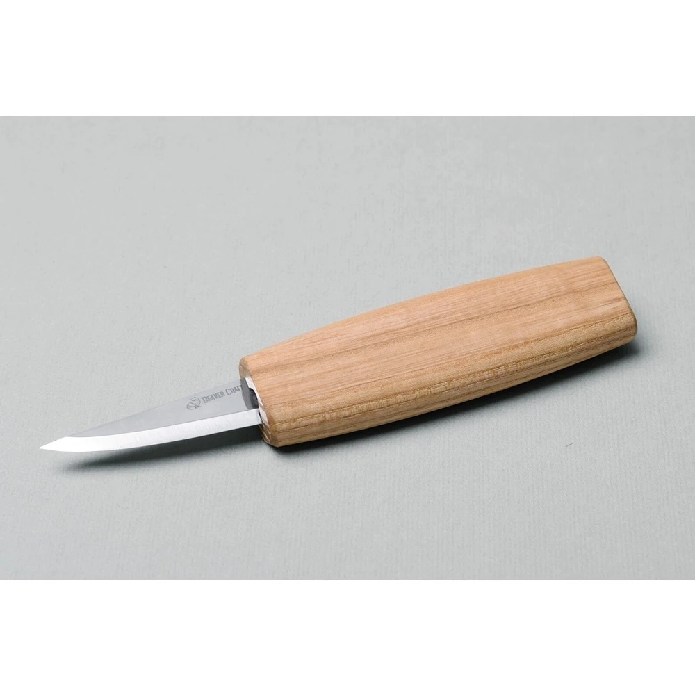 Beaver Craft C13 Skewed Detail Wood Carving Knife - Authorised Aust. Retailer