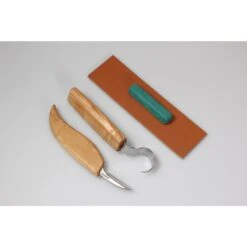 Beaver Craft S02L Spoon Carving Set (Left Handed) - 2 Knives, Strop, Polishing Compound