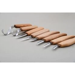 Beaver Craft S08 Wood Carving Set - 8 Knives, Roll + Accessories