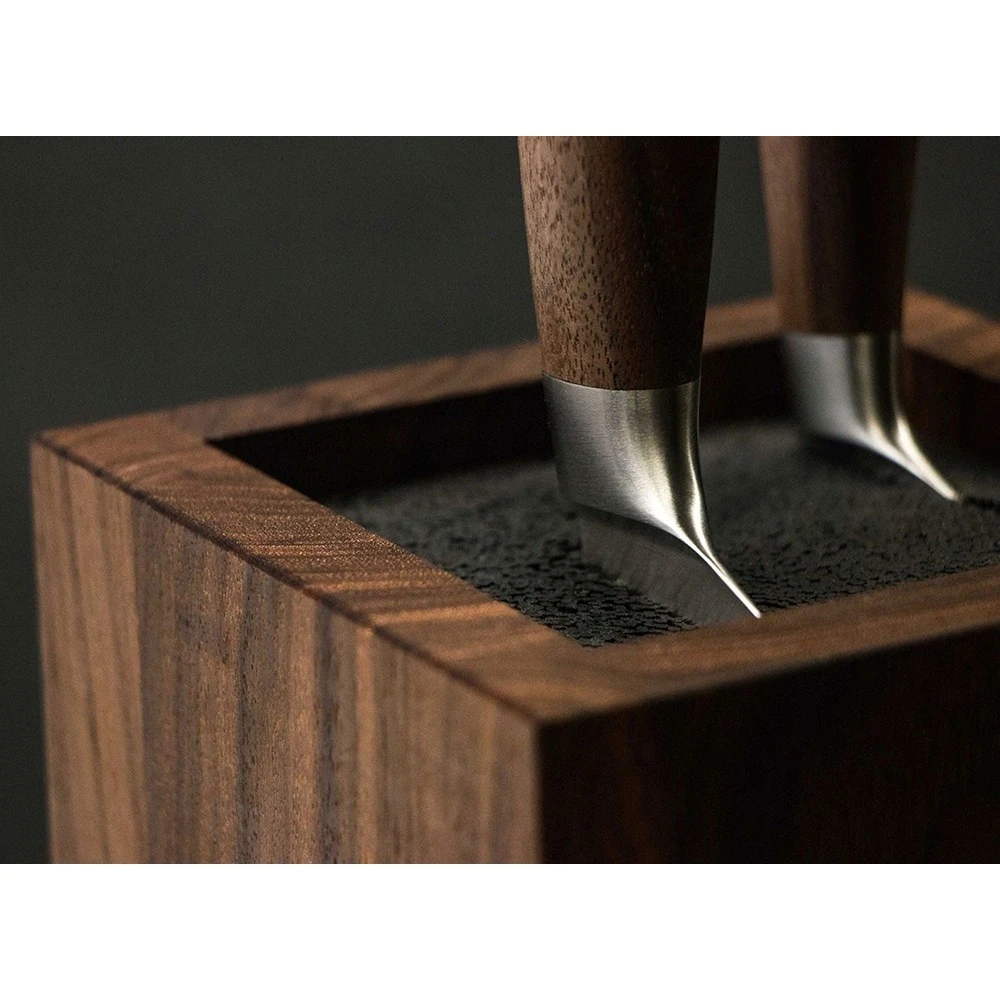 Boker Core Set Square 5 Piece Walnut Knife Block Set - Image 3