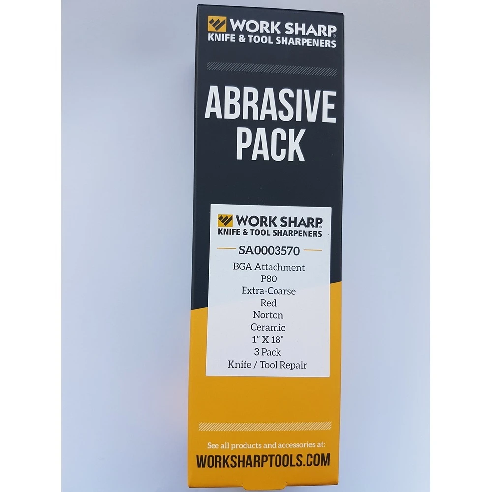 Work Sharp Sa0003570 P80 Ceramic Belt Pack 3 Suits Ken Onion Blade Grinder Attachment - Image 2