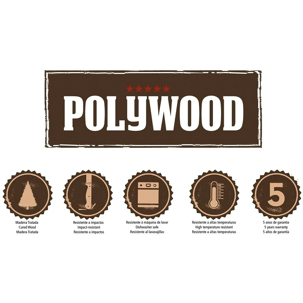 Tramontina Jumbo Steak Knives Set 4 - Brown Polywood Handles - Blister Packed - Image 2